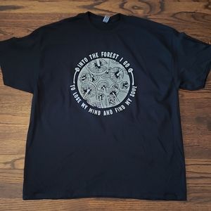 Glow in the dark into the forest mushroom tshirt. Small-3xl available